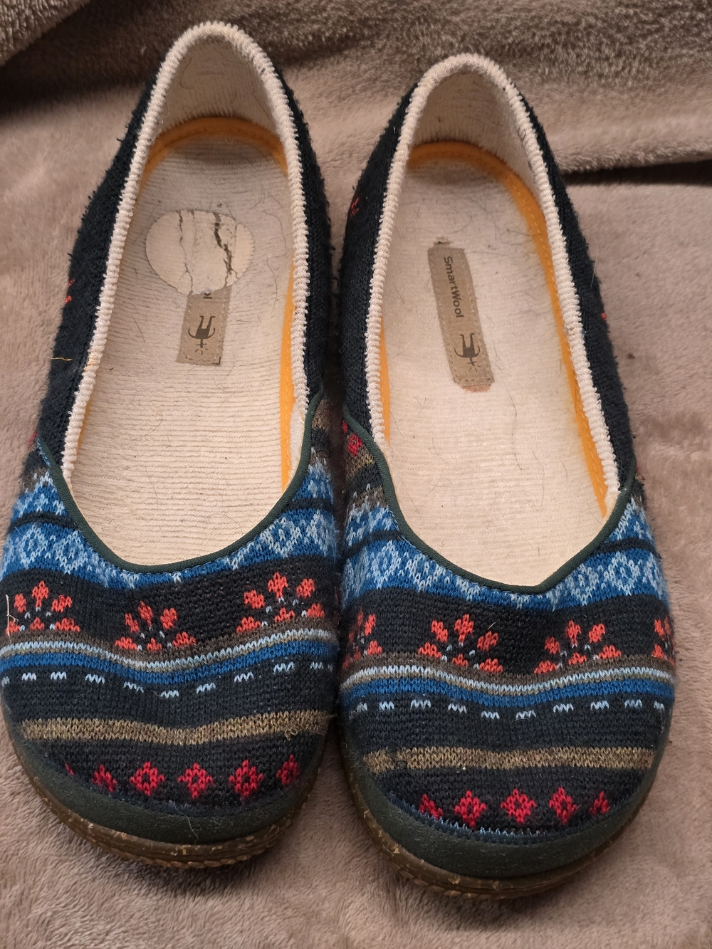 Smartwool Black Multi Knit Ballet Flats